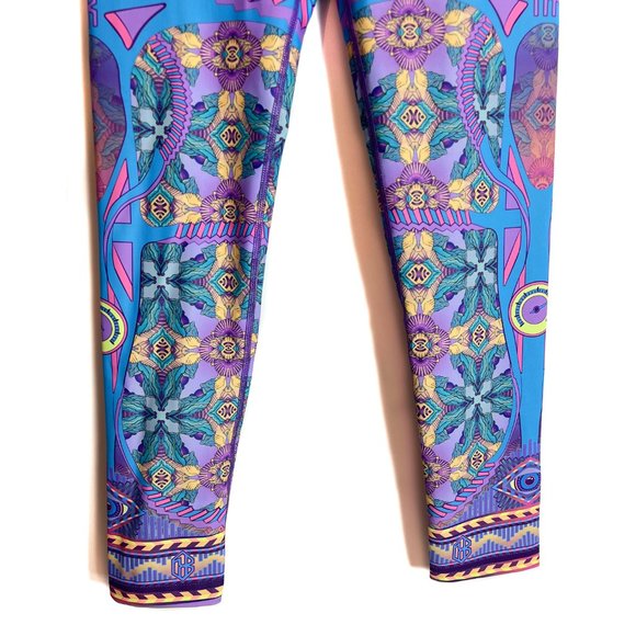 NIXI KILLICK Bold Colorful Logic Lattice Unisex Active Yoga Legging Tights - Picture 6 of 10